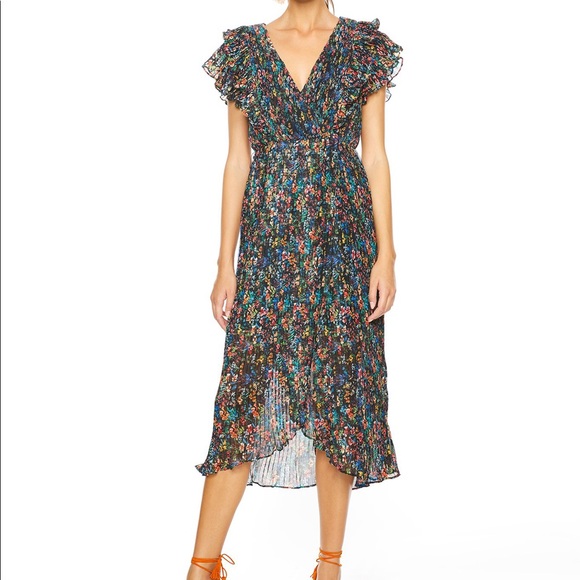 Talulah Burning Desire Midi Wrap Pleated Dress Floral Print size XS - Picture 6 of 8